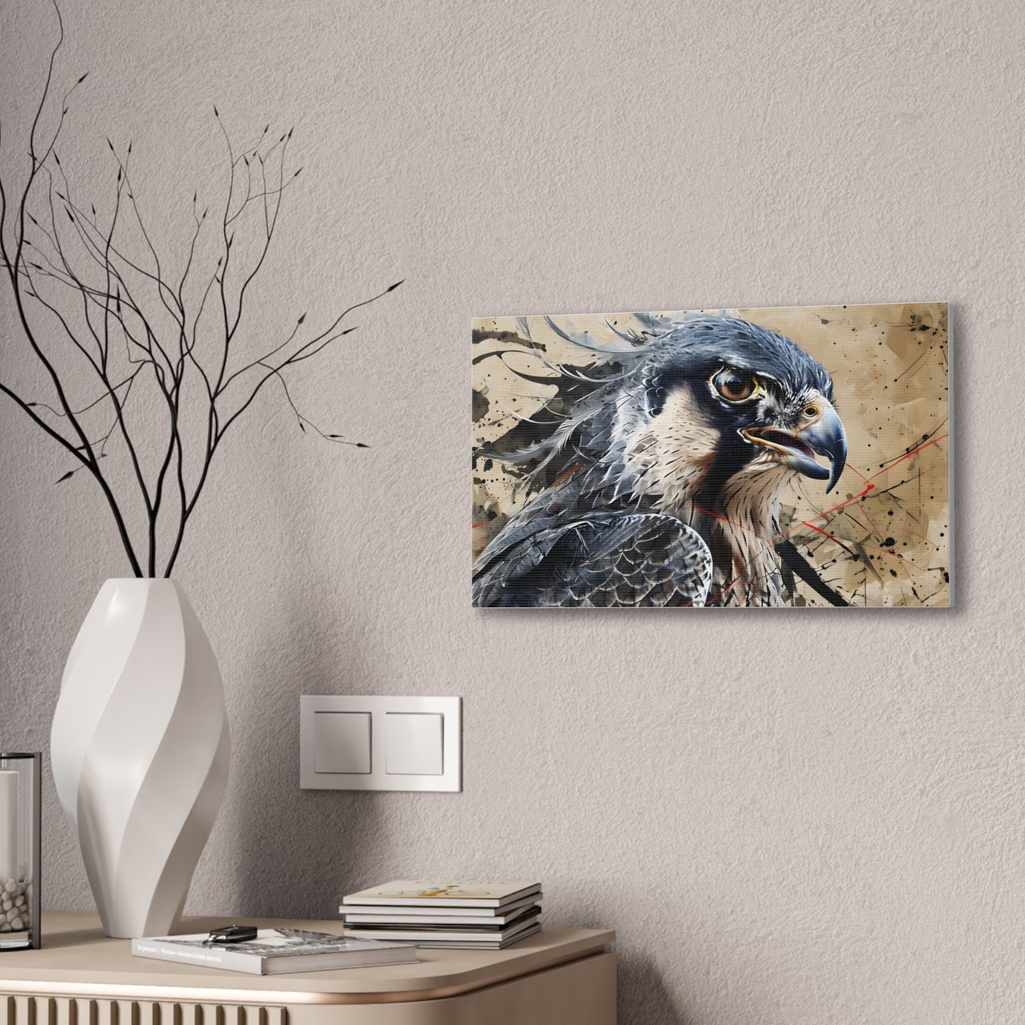 Canvas Stretched Wall Art - Falcon Peregrine