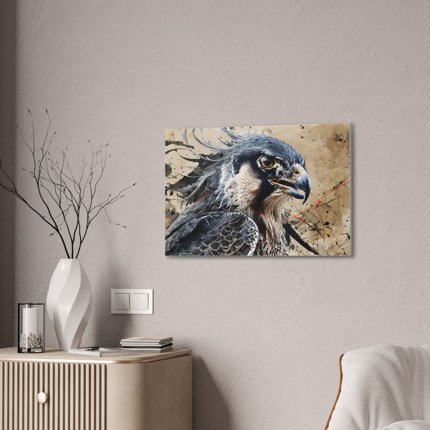 Canvas Stretched Wall Art - Falcon Peregrine