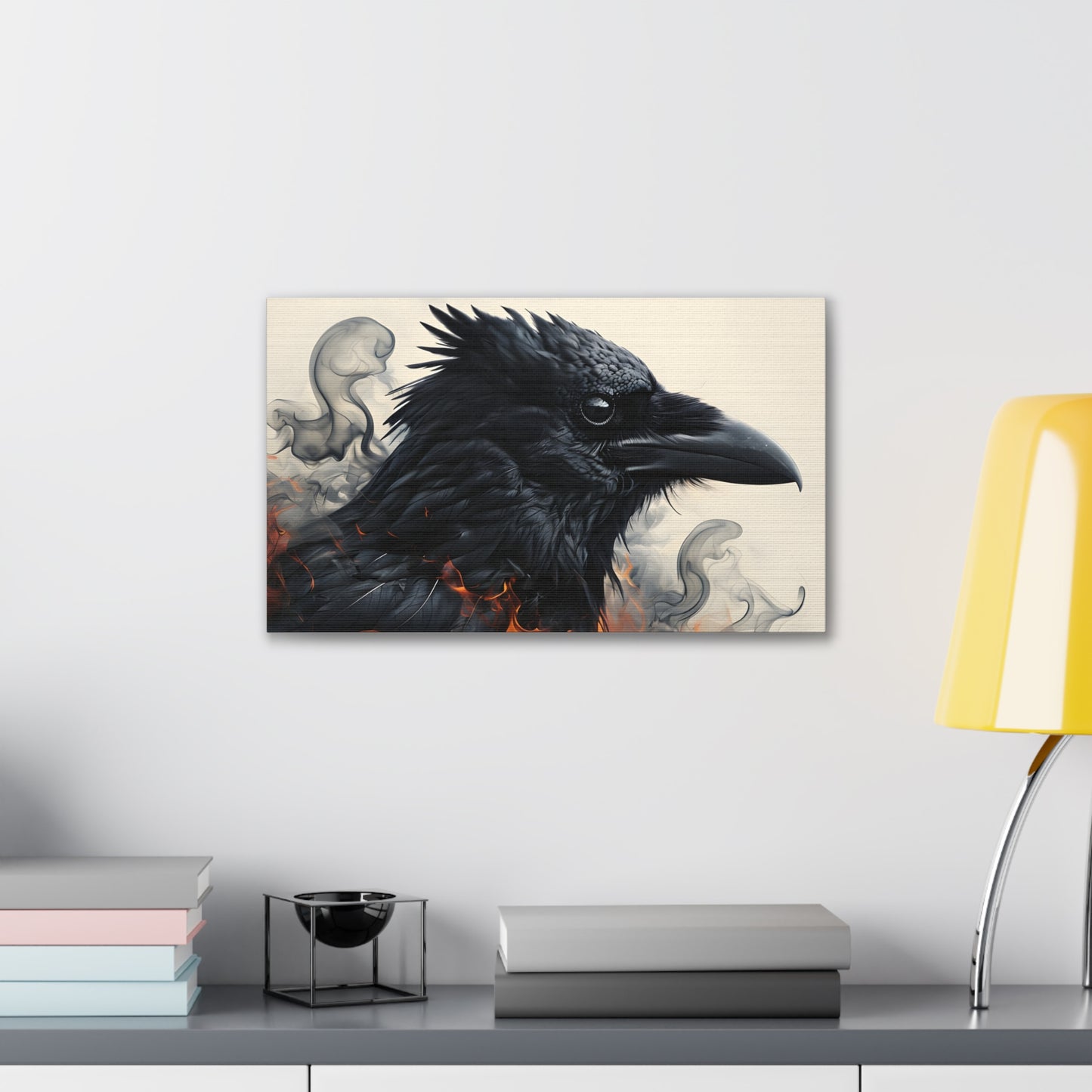 Canvas Stretched Wall Art - Mysterious Raven