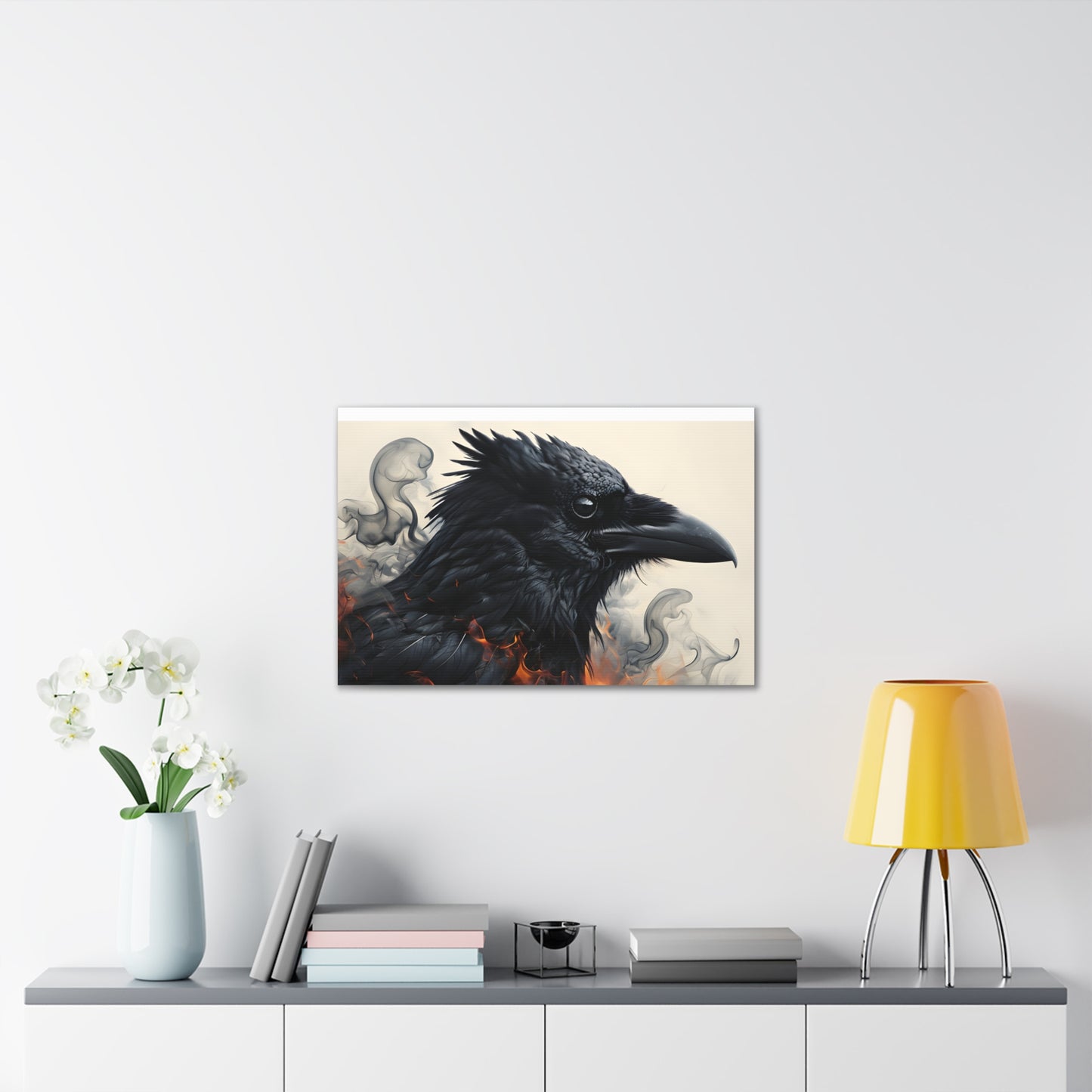 Canvas Stretched Wall Art - Mysterious Raven