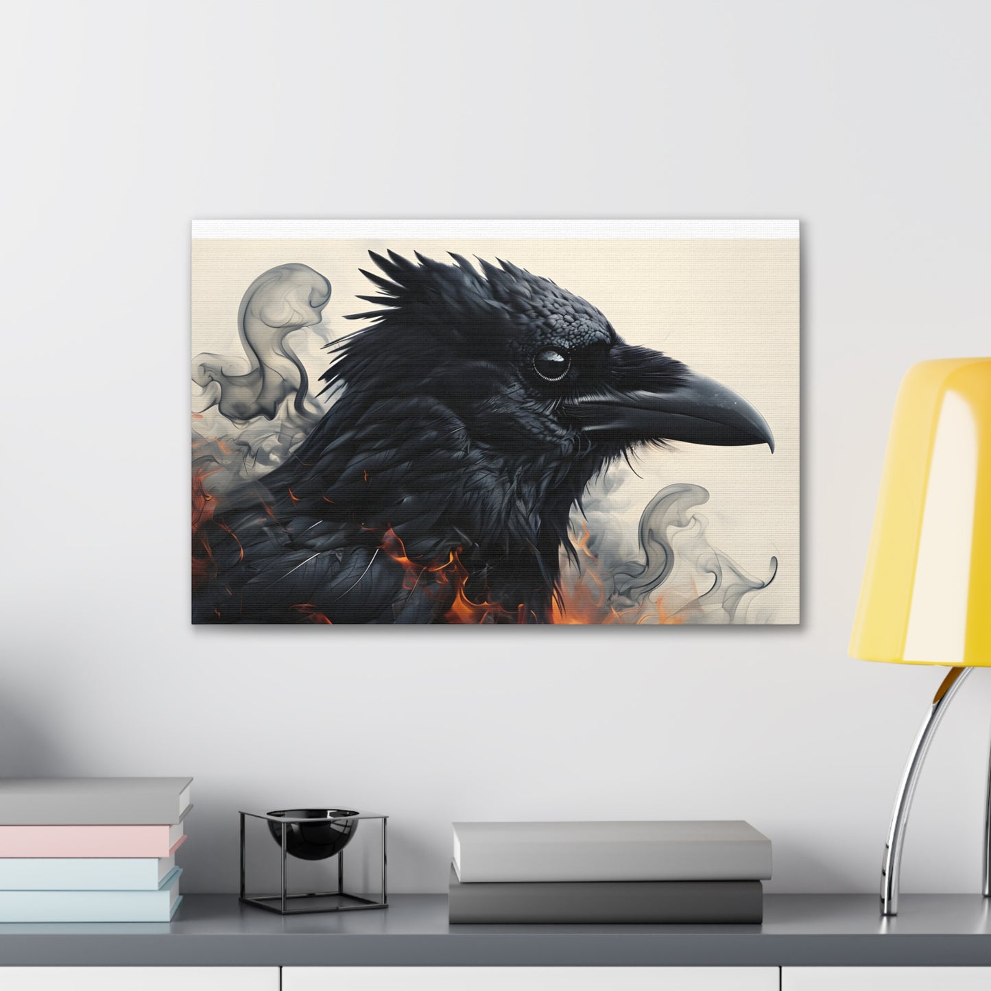 Canvas Stretched Wall Art - Mysterious Raven