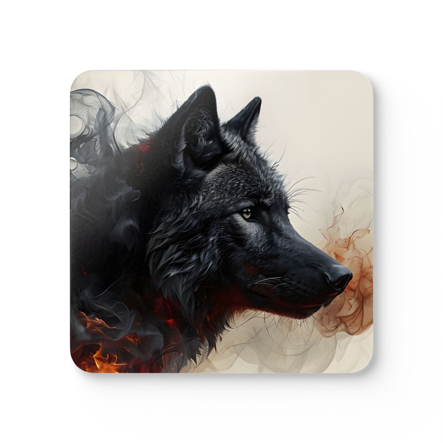 Coaster Set - Black Wolf